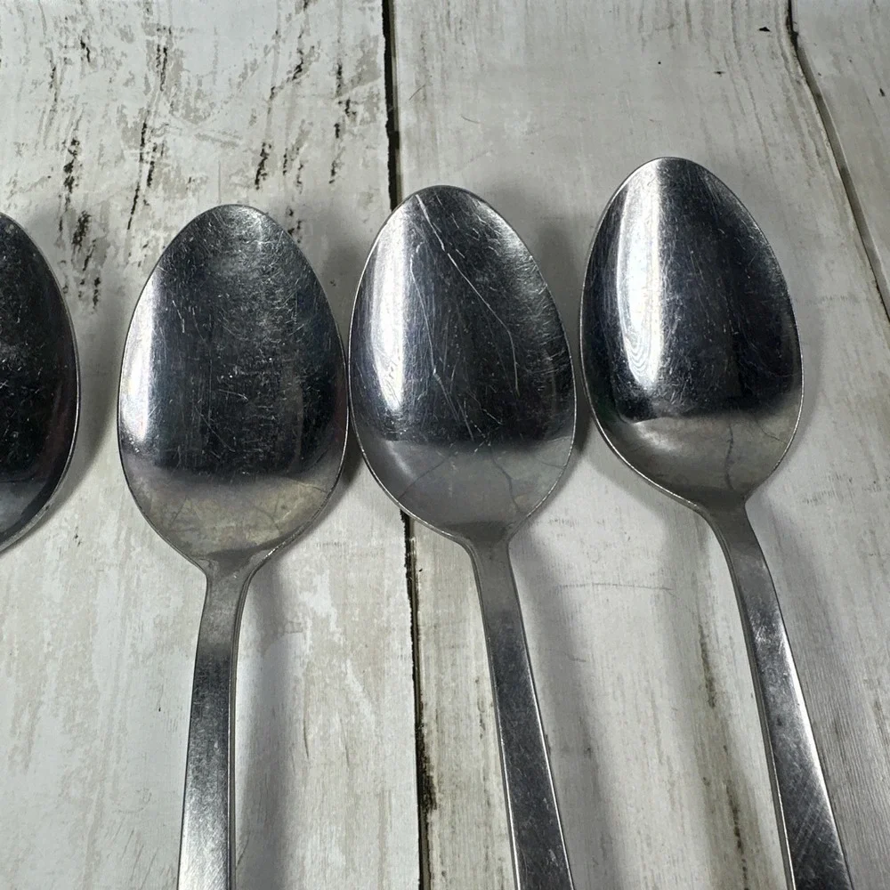 Oxford Hall OXH3 Stainless 4 Oval Soup Spoons Rose Burnished Japan Flatware B67G